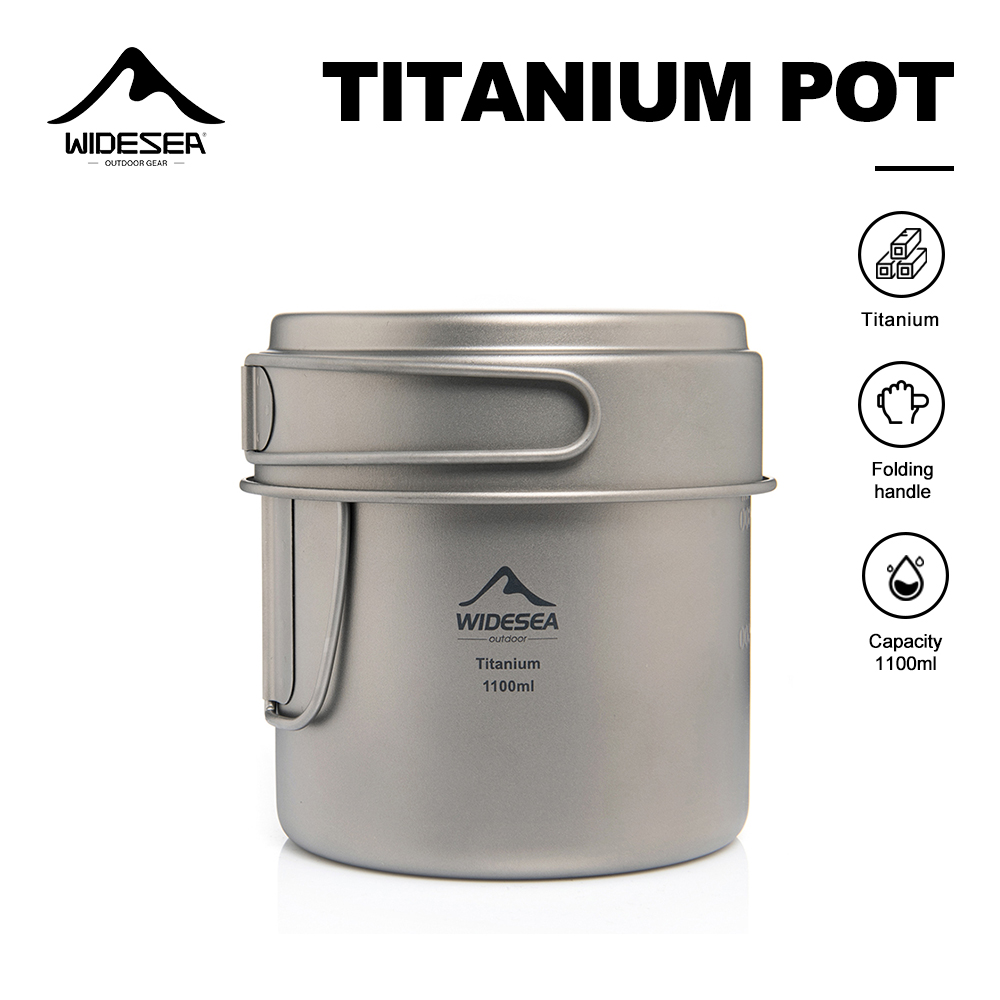 Camping Cooking Ware Set - وعاء تخييم من التيتانيوم خفيف الوزن