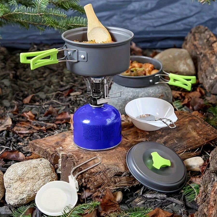 Camping Cooking Pot - مجموعة أدوات الطهي للتخييم: أواني طعام