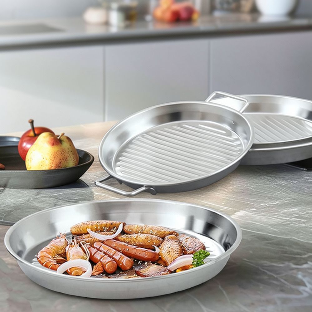 Camping Cooking Pan - مقلاة شواء محمولة من الفولاذ المقاوم