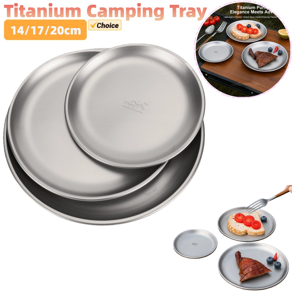 Camping Cooking Ware Set - 14/17/20 سنتيمتر التيتانيوم لوحة التخييم 1/3