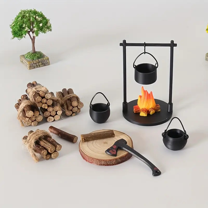 Camping Cooking Appliances - المعسكر الصغير معلقة موقد وعاء دمية