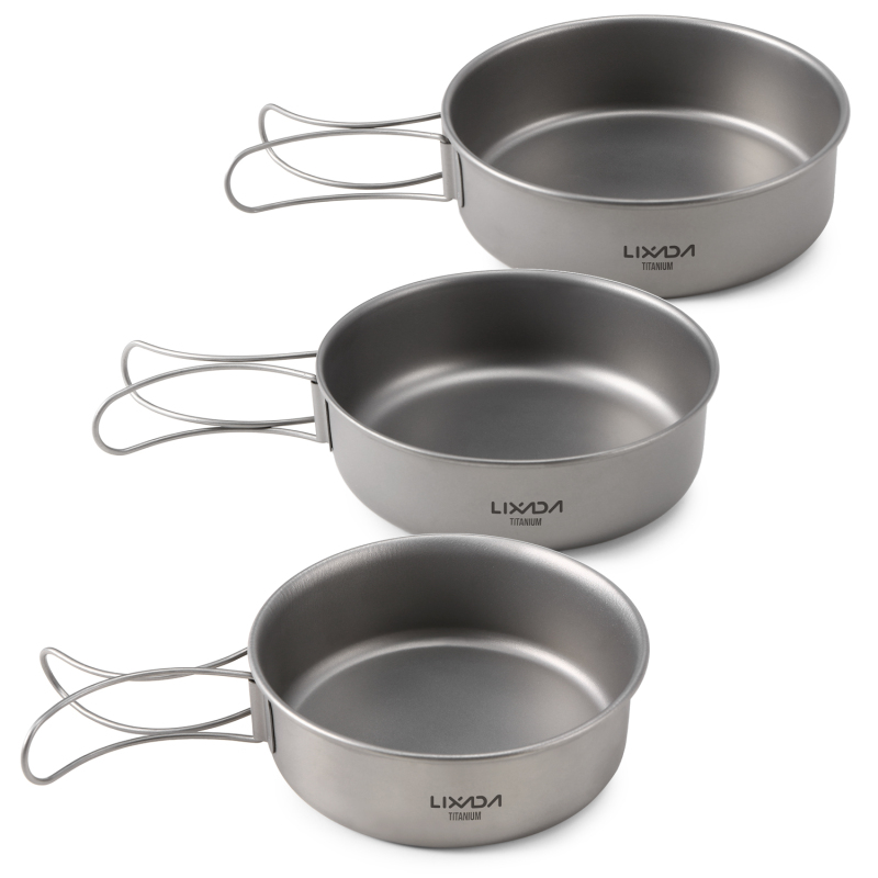 Camping Cooking Appliances - أطباق Lixada من التيتانيوم خفيفة الوزن