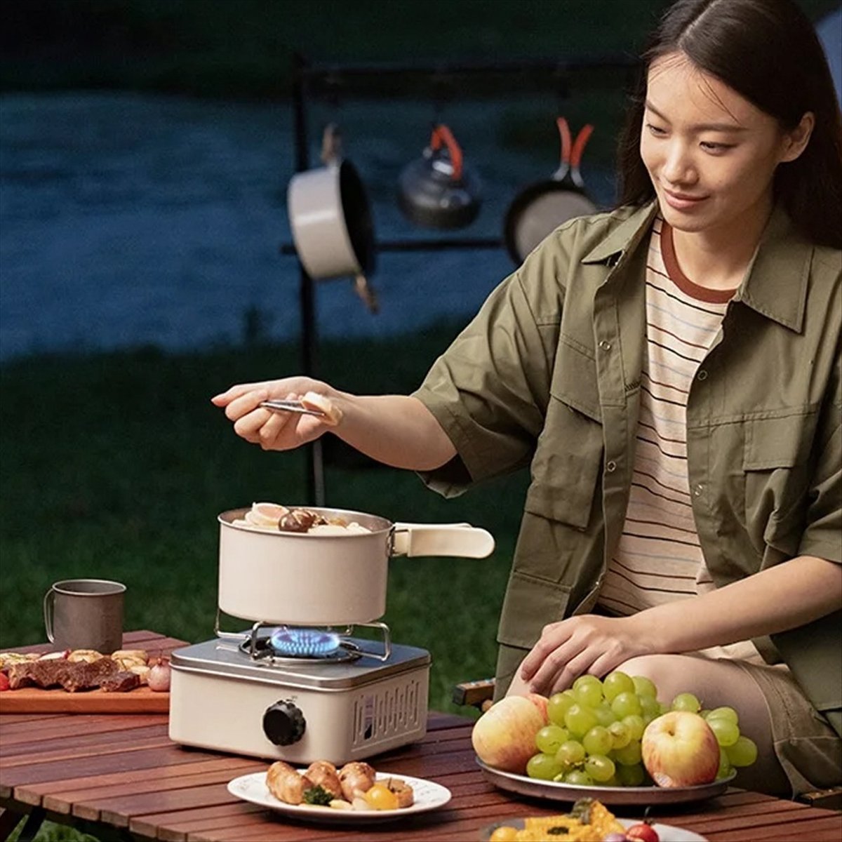 Camping Cooking Utensil Holder - موقد غاز محمول للتخييم في الهواء