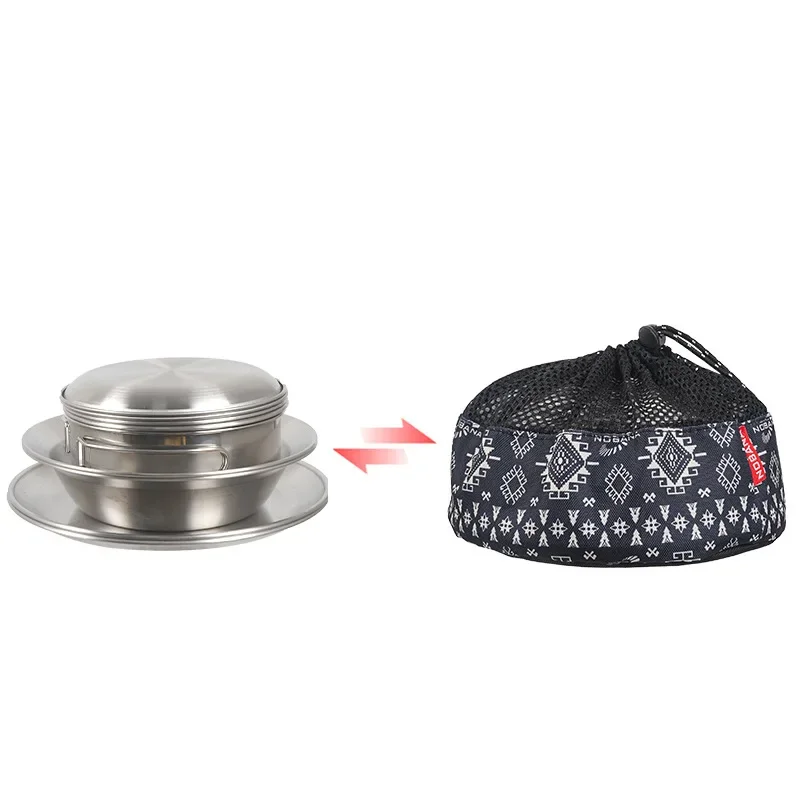 طقم أدوات مائدة محمول للاستخدا - مراجعة Camping Cooking Dining Set وسعره