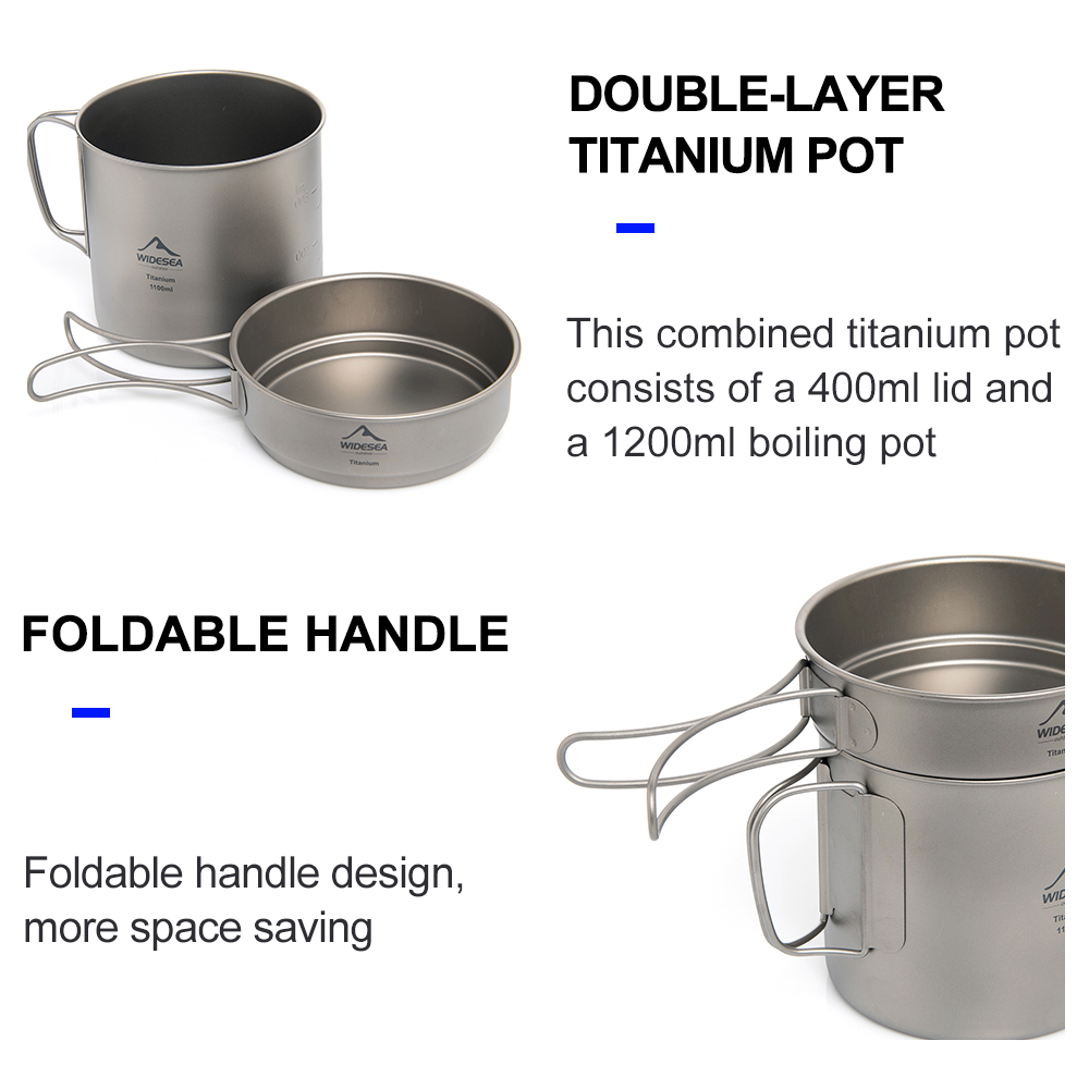 وعاء تخييم من التيتانيوم خفيف  - مراجعة Camping Cooking Ware Set وسعره