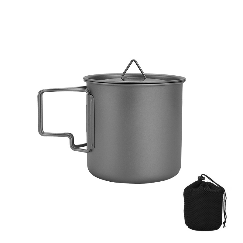 كوب تخييم من التيتانيوم بمقبض  - مراجعة Camping Cooking Ware Set وسعره