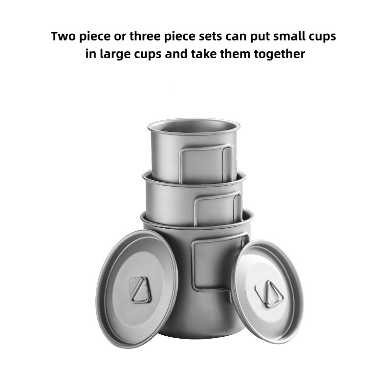 كوب تخييم من التيتانيوم بمقبض  - مراجعة Camping Cooking Ware Set وسعره