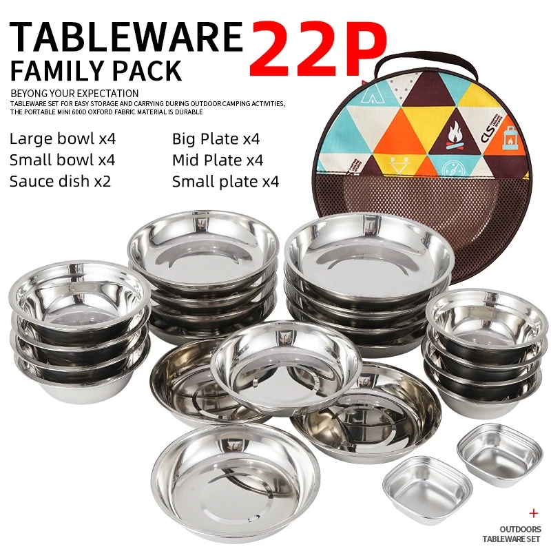 طقم أطباق طعام محمولة لطهي الم - مراجعة Camping Cooking Dining Set وسعره