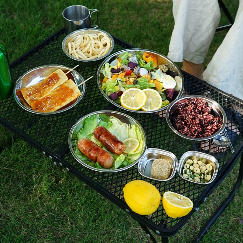 طقم أطباق طعام محمولة لطهي الم - مراجعة Camping Cooking Dining Set وسعره