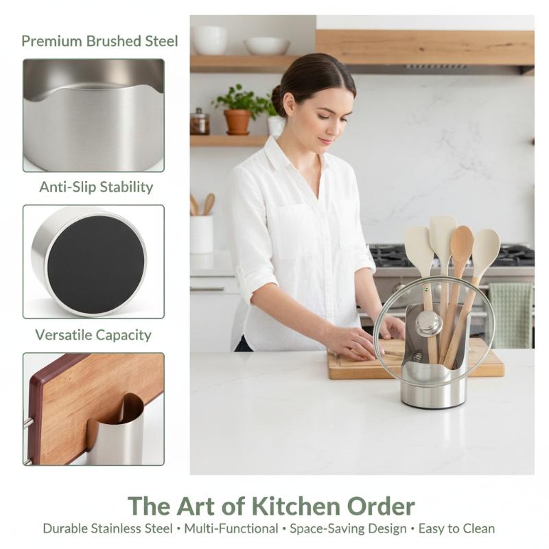 حامل مغرفة شوربة من الفولاذ ال - مراجعة Camping Cooking Utensil Holder وسعره