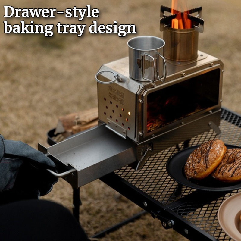 موقد حطب مربع من الفولاذ المقا - مراجعة Camping Cooking وسعره