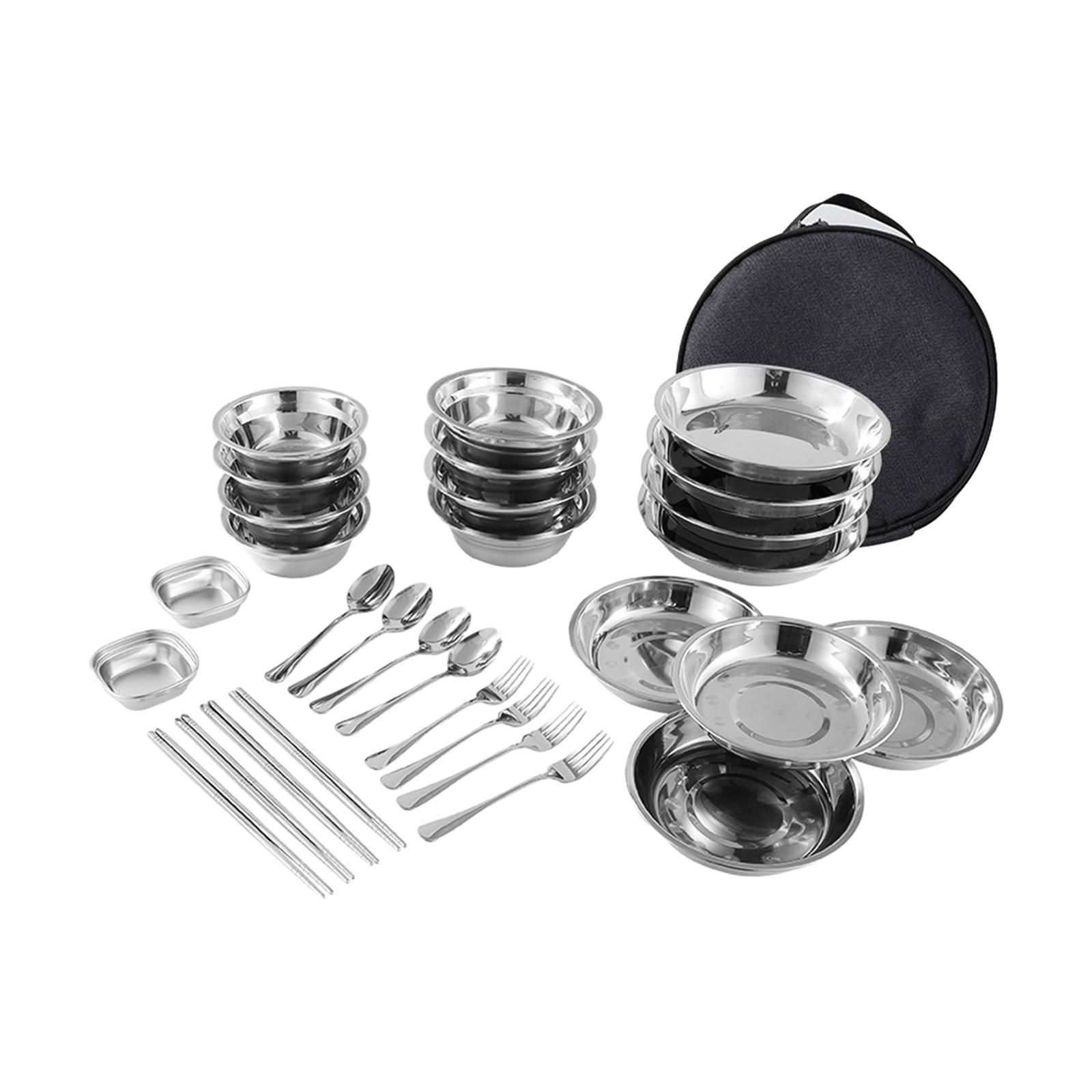 أطباق وأطباق من الفولاذ المقاو - مراجعة Camping Cooking Ware Set وسعره