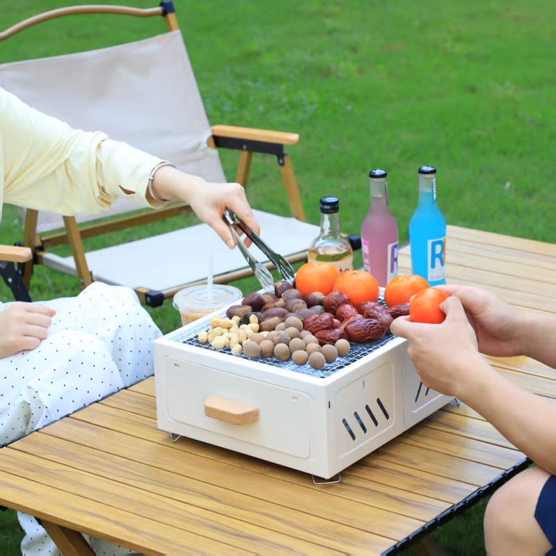 شواية فحم محمولة مربعة الشكل ل - مراجعة Camping Cooking وسعره