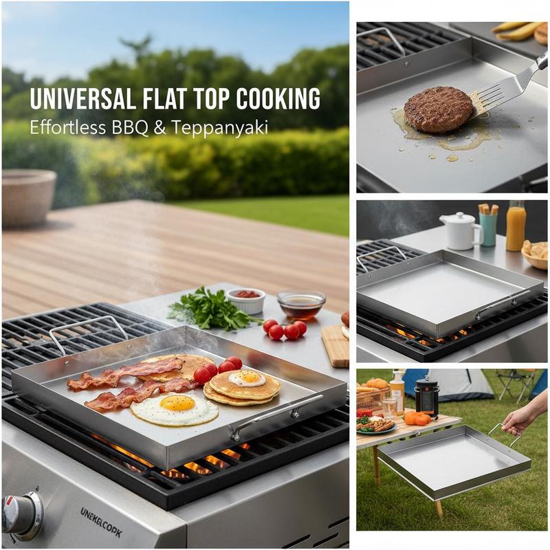 شواية مسطحة عالمية مقاس 18x16  - مراجعة Camping Cooking Hot Plate وسعره