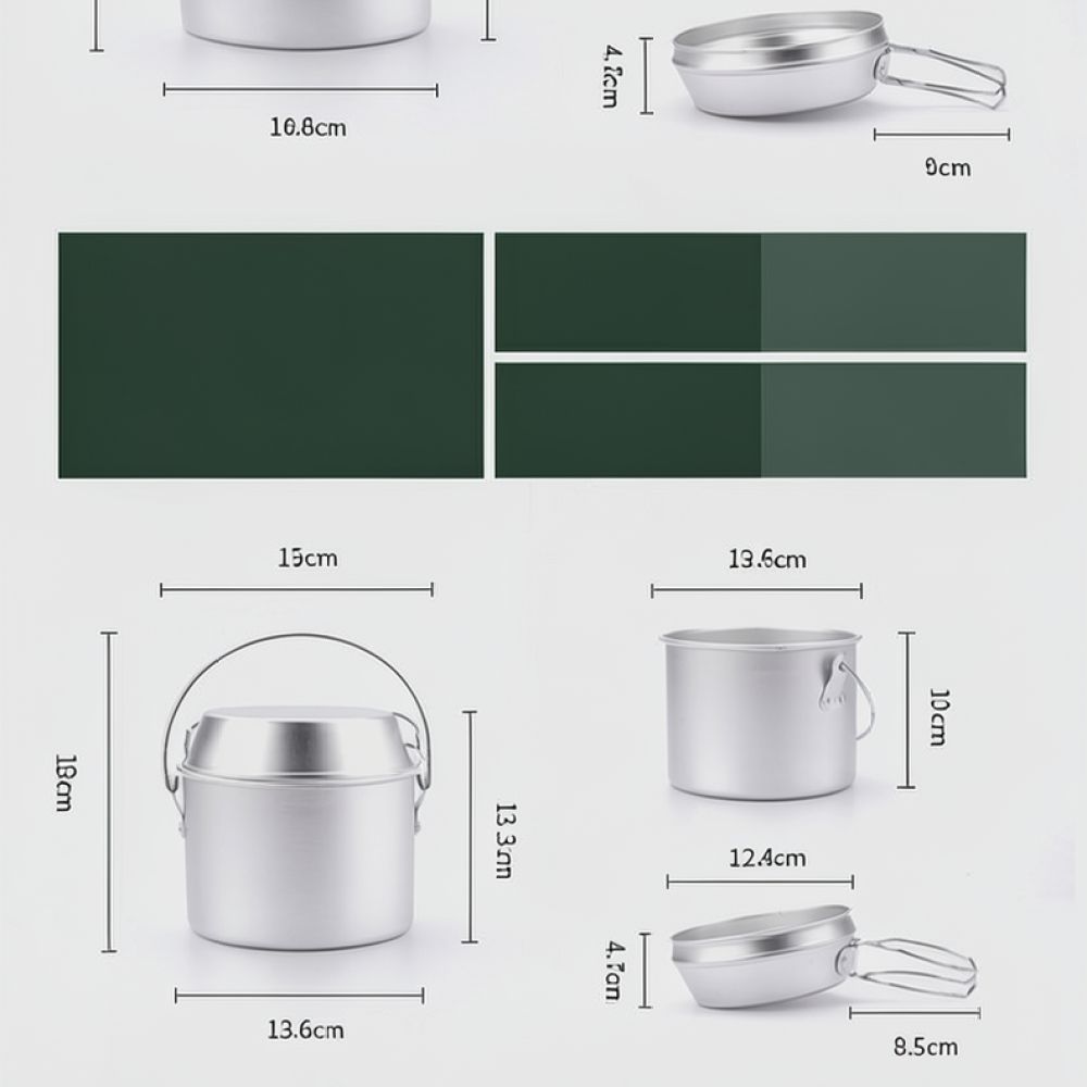 طقم أواني طهي محمولة مصنوعة من - مراجعة Camping Cooking Dining Set وسعره