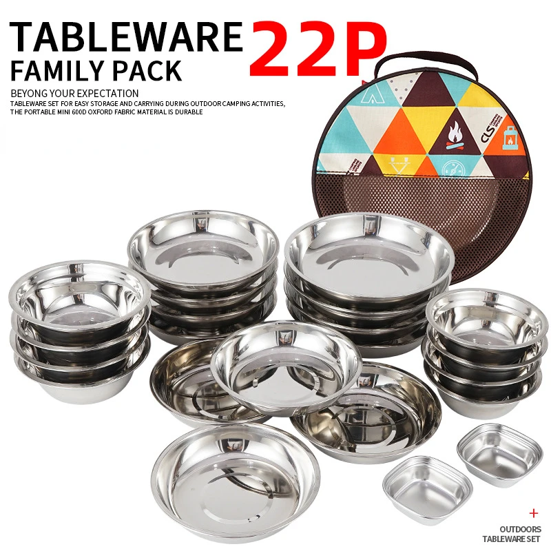 طقم أطباق طهي محمول جديد للتخي - مراجعة Camping Cooking Dining Set وسعره