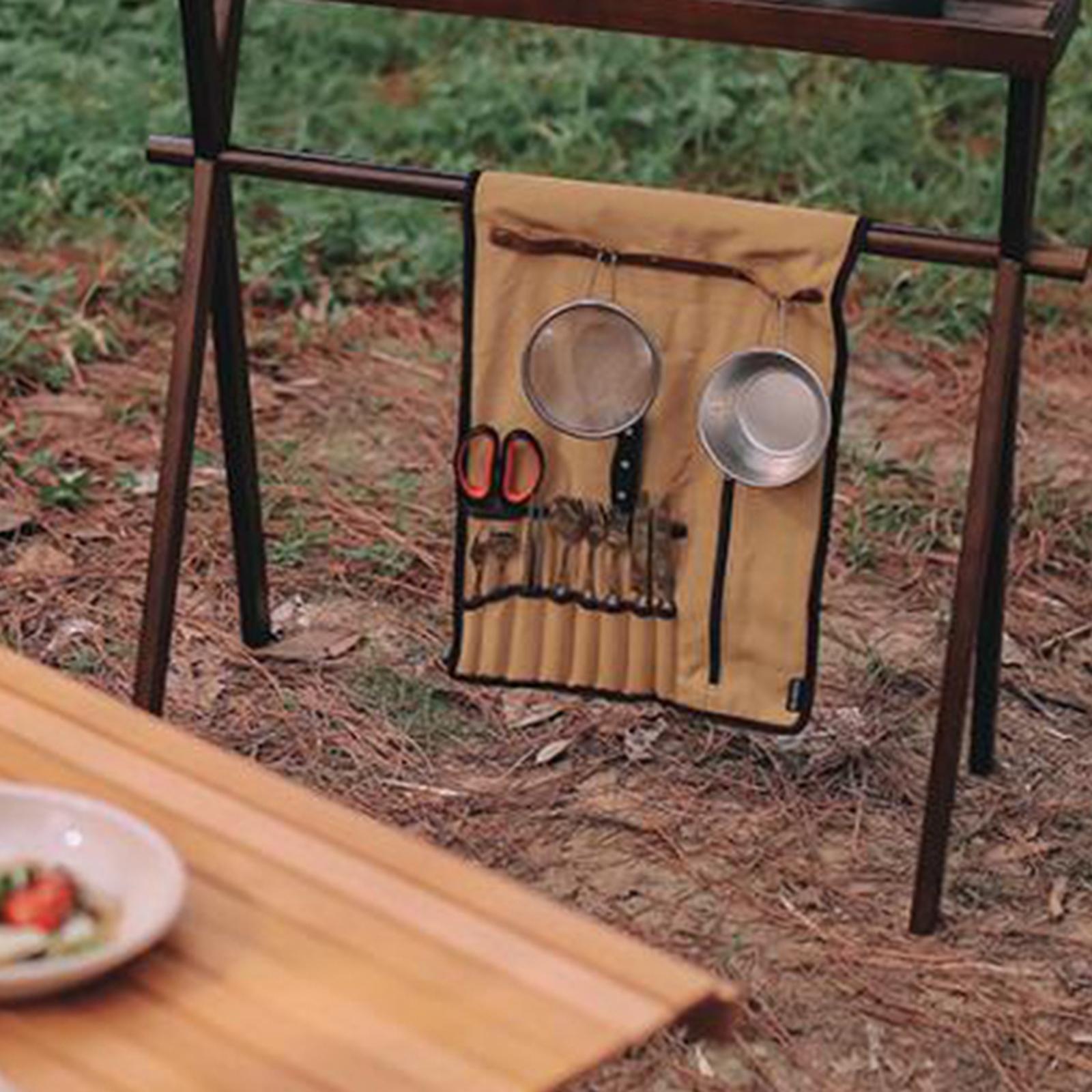 أدوات التخييم المحمولة نشمر حق - مراجعة Camping Cooking Utensil Holder وسعره