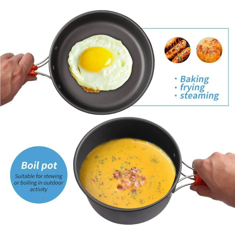 مجموعة أدوات الطهي للتخييم، مج - مراجعة Camping Cooking Ware Set وسعره