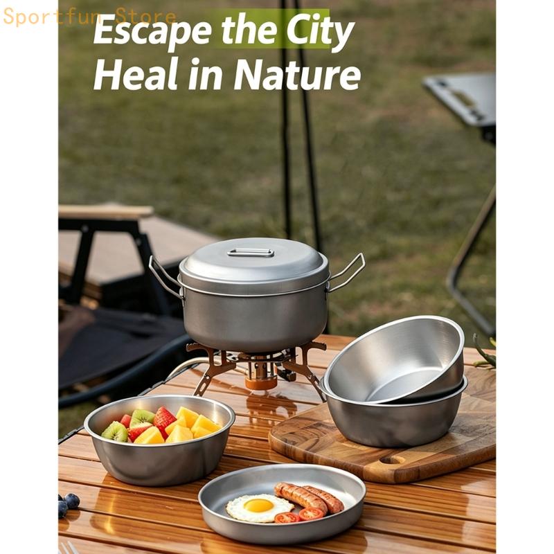 مجموعة أواني طهي وجبة التخييم  - مراجعة Camping Cooking Dining Set وسعره