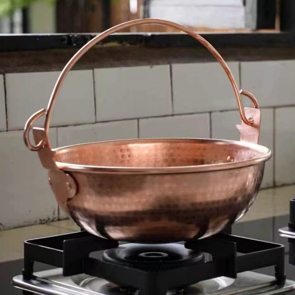 وعاء معلق نحاسي عتيق، وعاء سمي - مراجعة Camping Cooking Pot وسعره