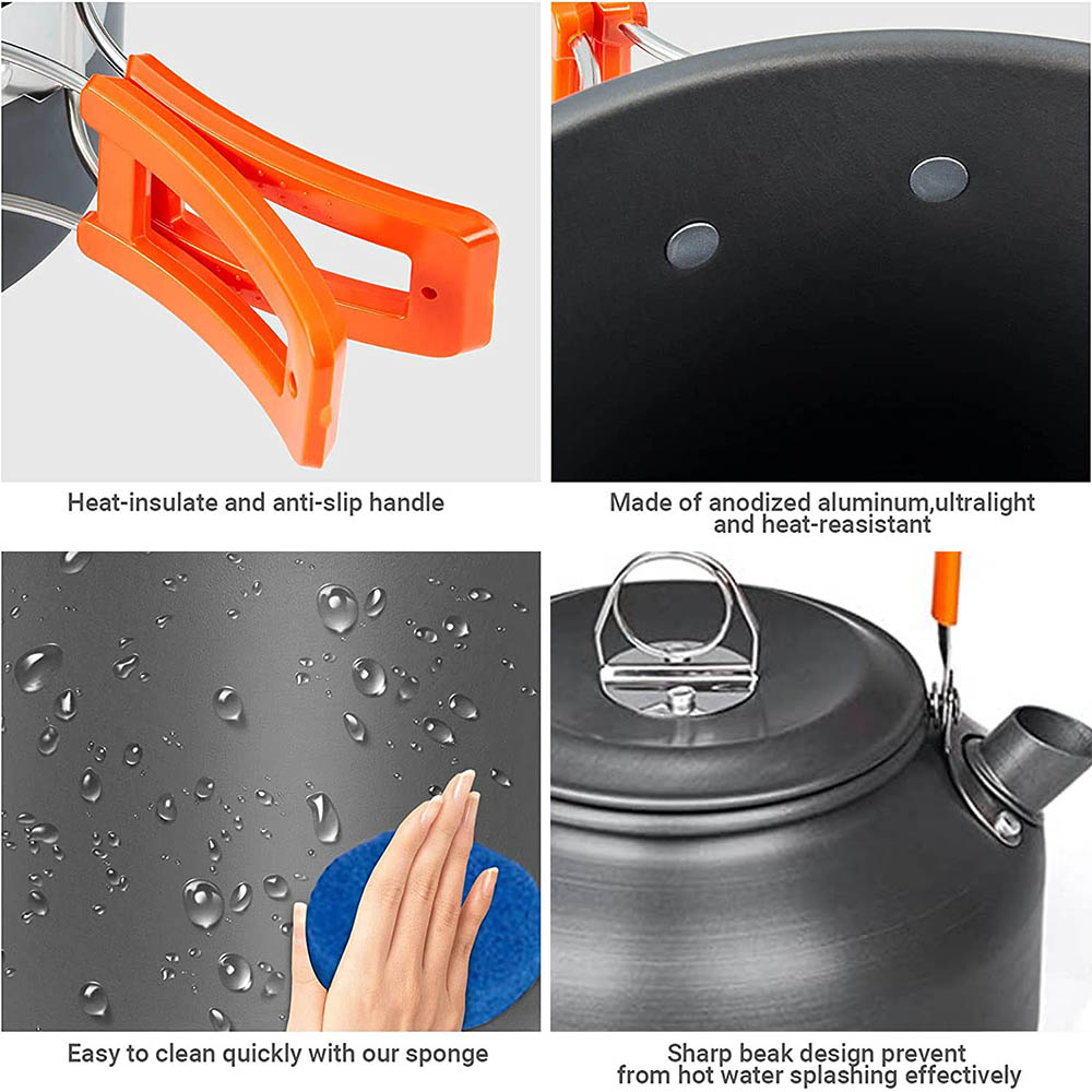 1 قطعة/1 مجموعة التخييم تجهيزا - مراجعة Camping Cooking Ware Set وسعره