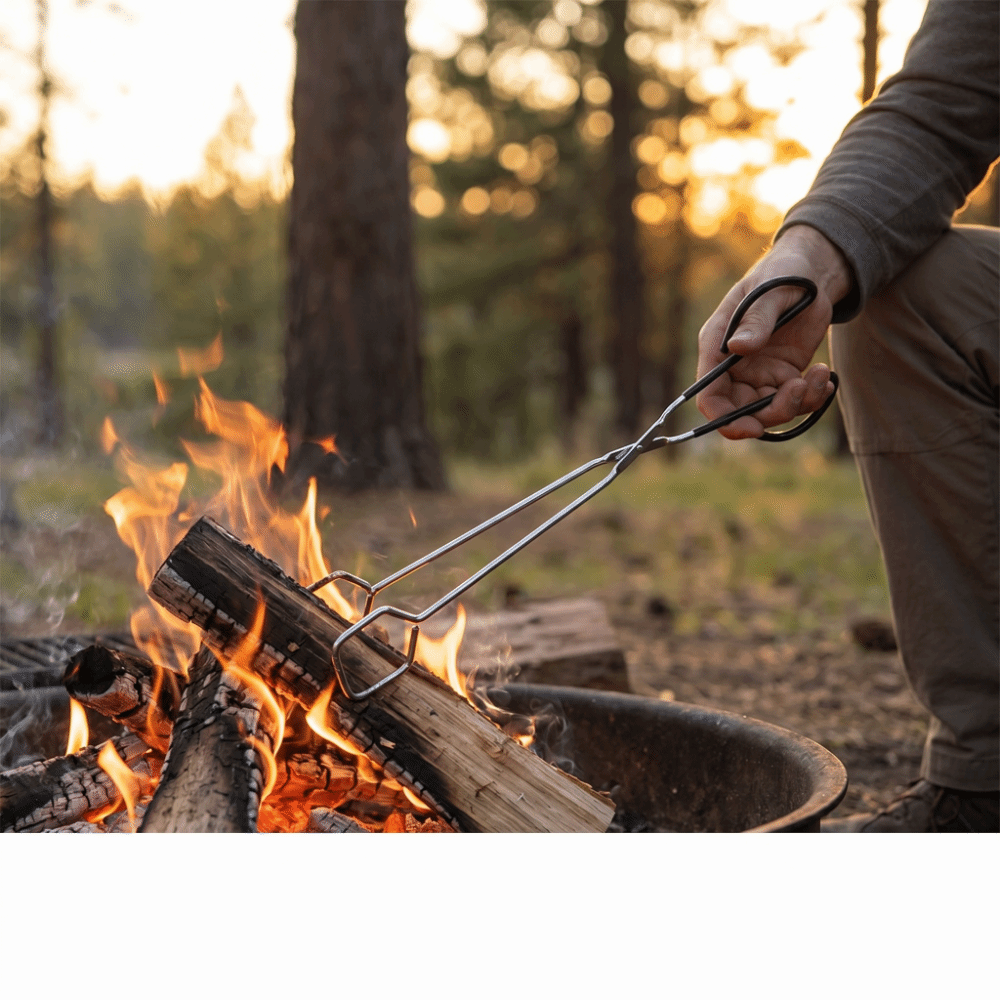 أداة تخييم، ملقط شواء فضي بطول - مراجعة Camping Cooking Tips وسعره