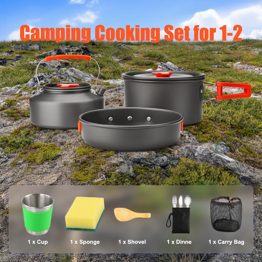 طقم أواني طهي للتخييم: قدر غير - مراجعة Camping Cooking Pan وسعره