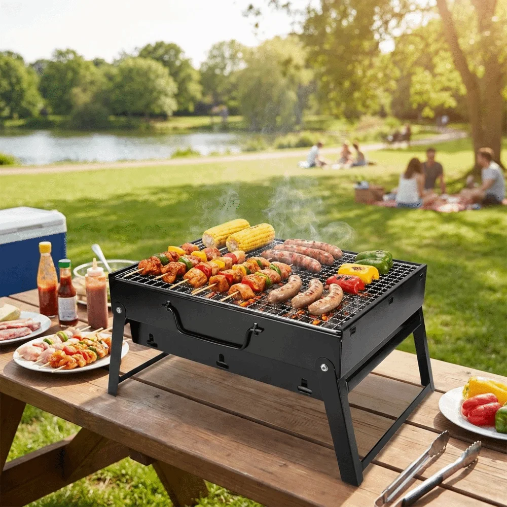 موقد شواء محمول ومتين، موفر لل - مراجعة Camping Cooking Easy وسعره