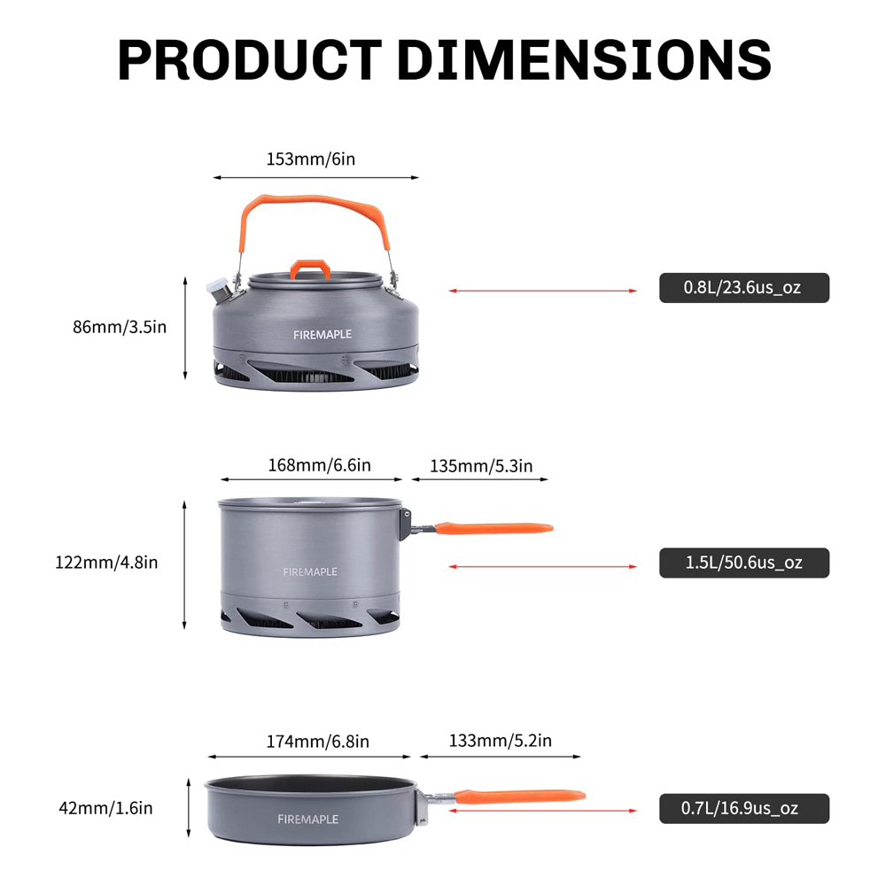 النار القيقب التخييم تجهيزات ا - مراجعة Camping Cooking Ware Set وسعره