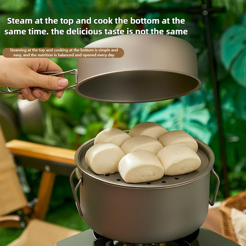 التيتانيوم في الهواء الطلق وعا - مراجعة Camping Cooking Ware Set وسعره
