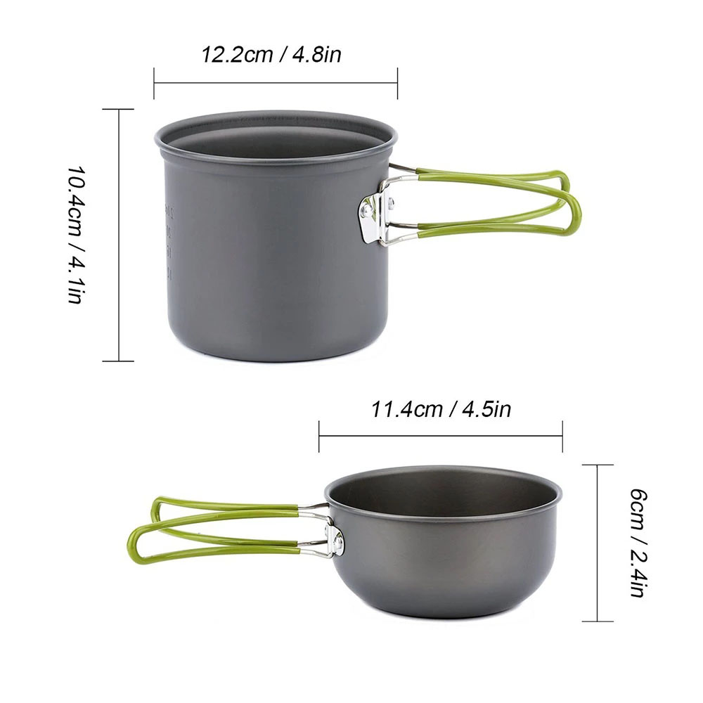 طقم أواني طهي للتخييم مع موقد  - مراجعة Camping Cooking Ware Set وسعره